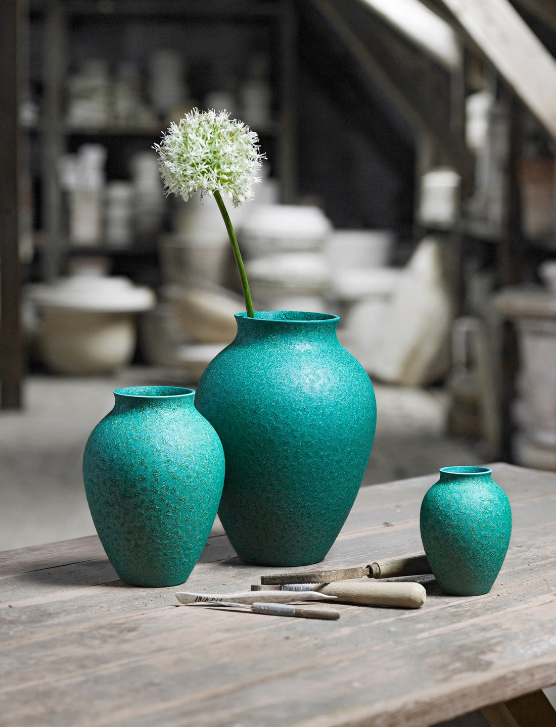 Ceramic Flower Vase Emerald H 20 cm