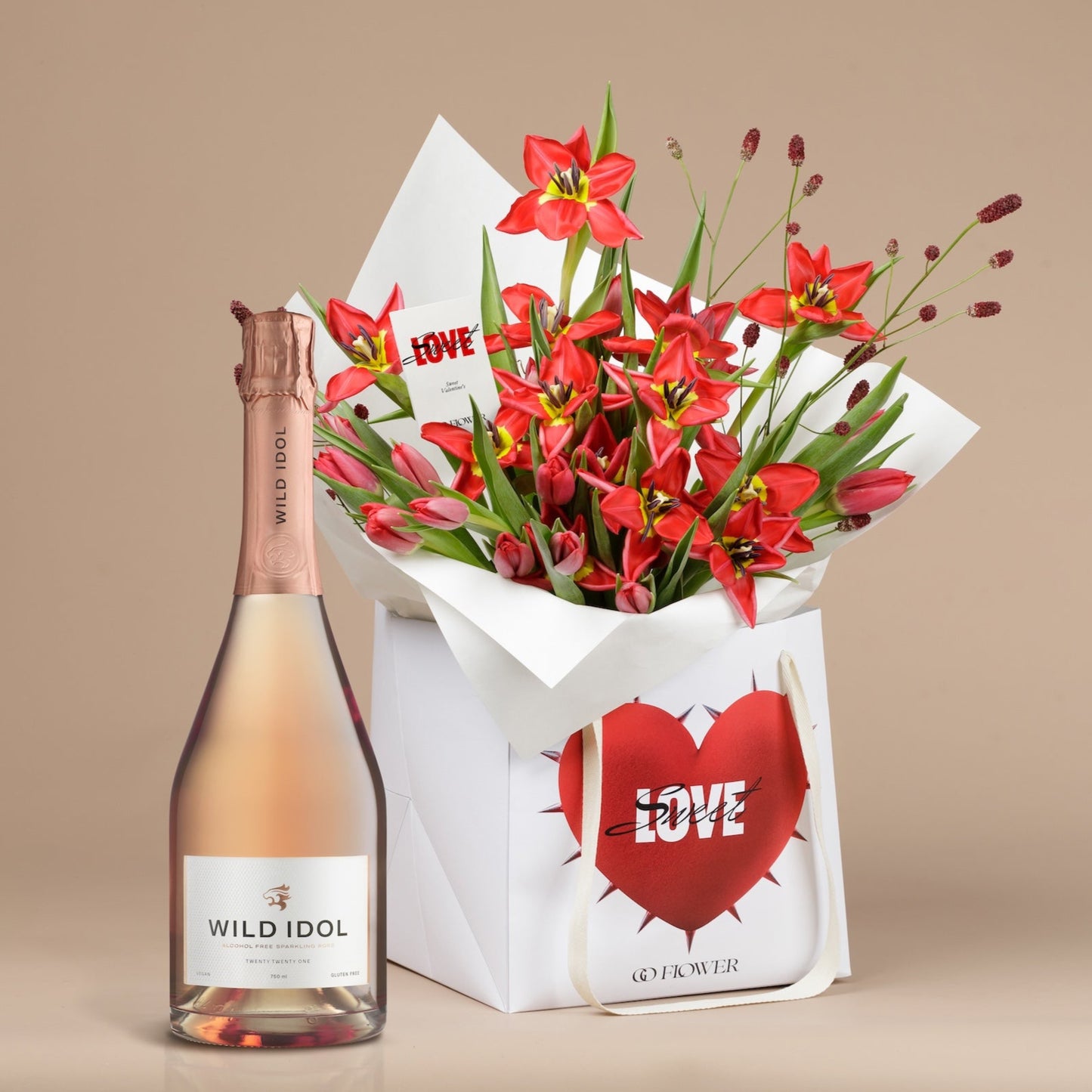 Liquid Love - Red Tulip Bouquet Set