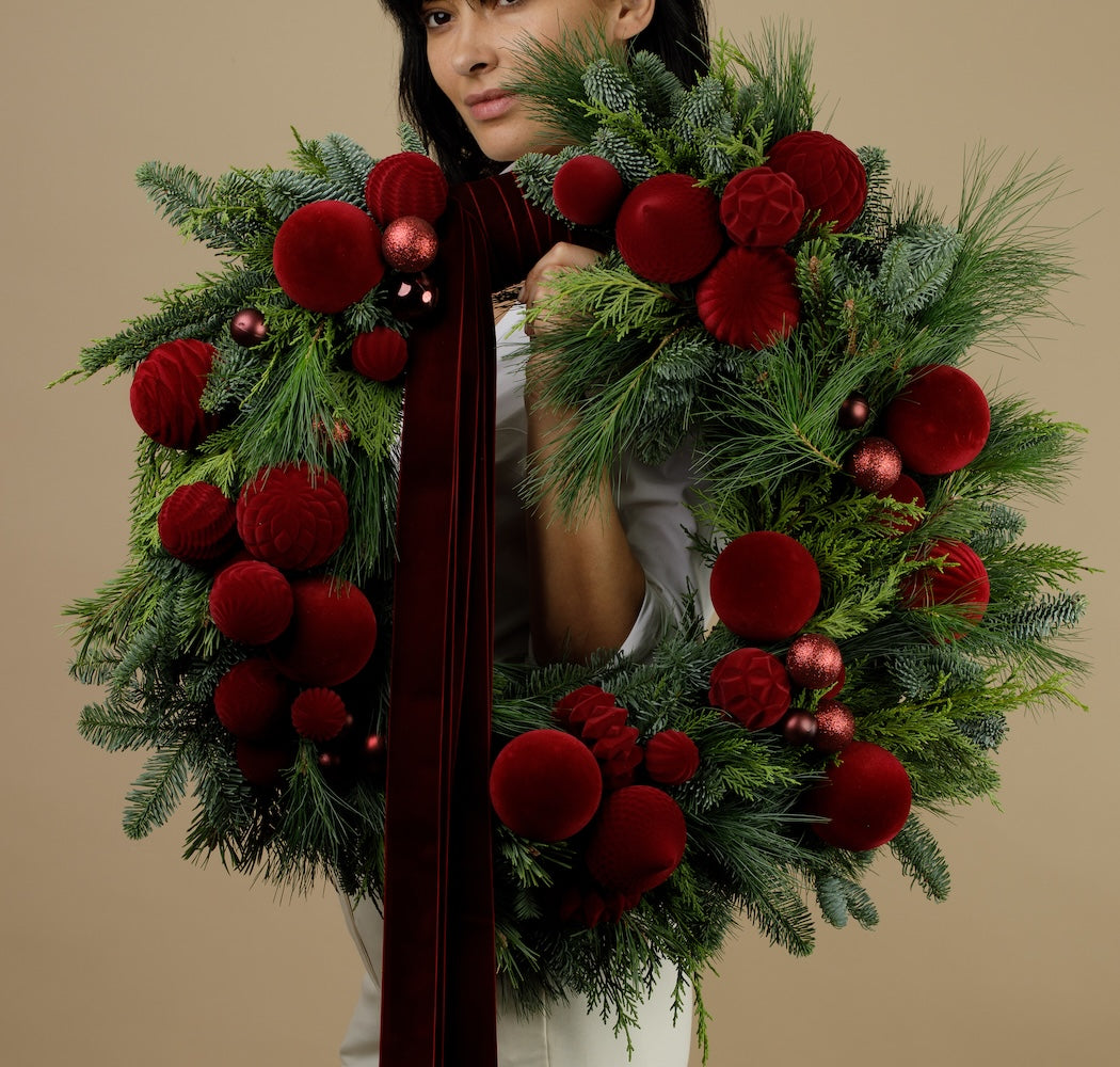 Burgundy Christmas Wreath