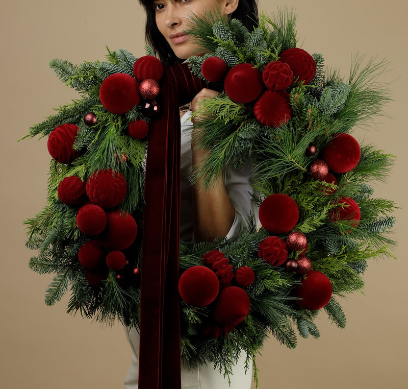 Burgundy Christmas Wreath