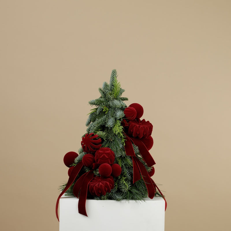 Mini Christmas Tree - Burgundy