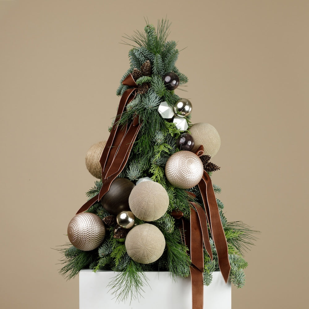 Christmas Tree - Velvet Cream & Brown