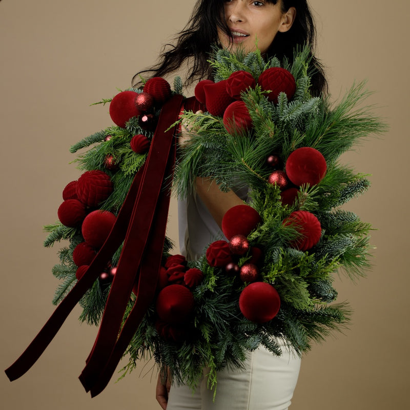 Burgundy Christmas Wreath