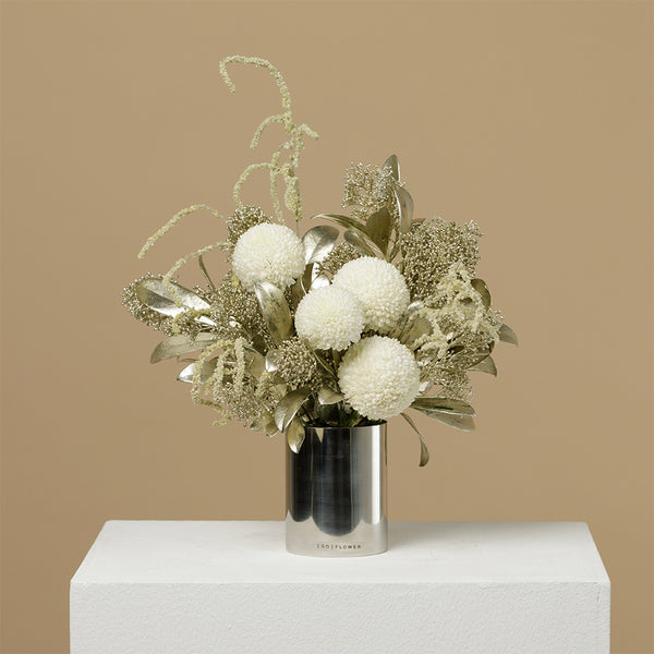 Platinum Snowball Mini Vase